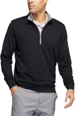 adidas Golf Recycled Polyester Half Zip Pullover in Black
