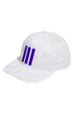 adidas Golf Tour 3-Stripes Golf Hat in White/Grey One