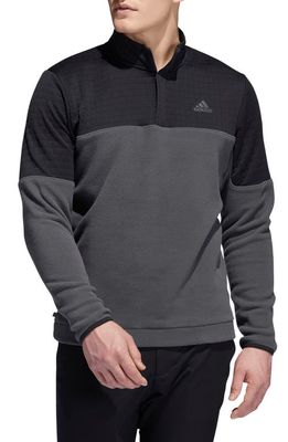 adidas Golf Water Repellent Quarter Zip Golf Pullover in Black/Grey Six