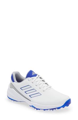 adidas Golf ZG23 Golf Shoe in White/Lucid Blue/Silver Met
