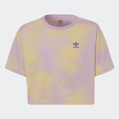 adidas Graphic Print Cropped Tee Bliss Lilac S Kids