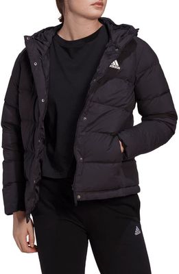 adidas Helionic Hooded 600 Fill Power Down Jacket in Black