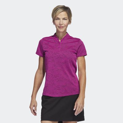 adidas Jacquard Golf Polo Shirt Lucid Fuchsia S Womens
