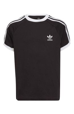 adidas Kids' Adicolor 3-Stripes Cotton T-Shirt in Black