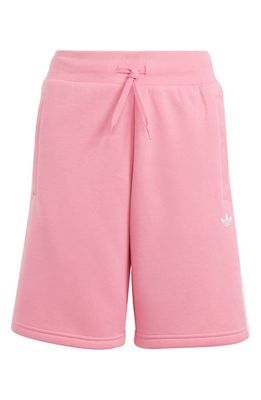 adidas Kids' Adicolor Cotton Blend Shorts in Bliss Pink