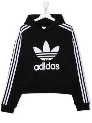 adidas Kids Adicolor cropped hoodie - Black