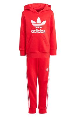 adidas Kids' Adicolor Lifestyle Graphic Hoodie & Joggers Set in Better Scarlet