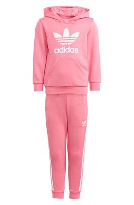 adidas Kids' Adicolor Lifestyle Graphic Hoodie & Joggers Set in Pink Fusion