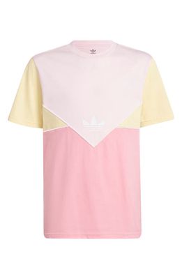 adidas Kids' Adicolor T-Shirt in Pink/Yellow/Bliss Pink