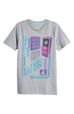 adidas Kids' Arcade Heathered Graphic T-Shirt in Grey Heather