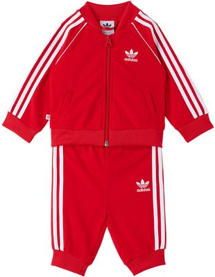 adidas Kids Baby Red Adicolor SST Tracksuit