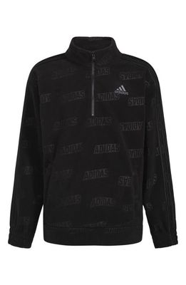 adidas Kids' Brand Love Cozy Half Zip Pullover in Black
