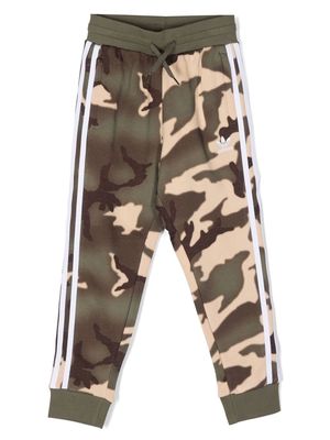 adidas Kids camouflage-print drawstring trousers - Green