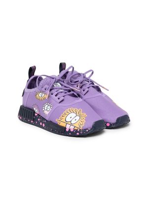 adidas Kids cartoon-print lace-up sneakers - Purple