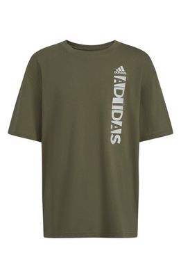 adidas Kids' Checks Oversize Graphic T-Shirt in Olive
