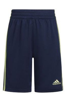 adidas Kids' Classic 3-Stripes Mesh Athletic Shorts in Navy/Green