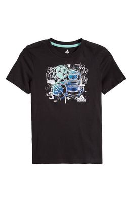 adidas Kids' Collage Cotton Graphic T-Shirt in Black