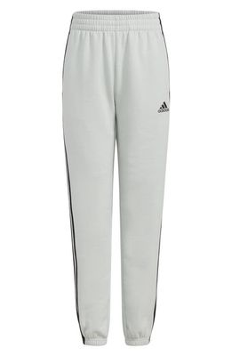 adidas Kids' Essential 3-Stripes Fleece Sweatpants in Light Grey