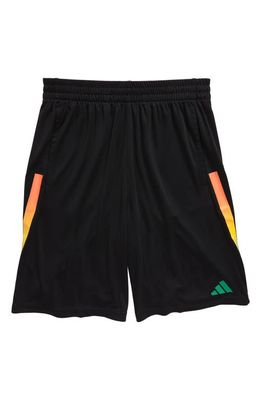 adidas Kids' Gradient Bold 3-Stripes Athletic Shorts in Black Multi