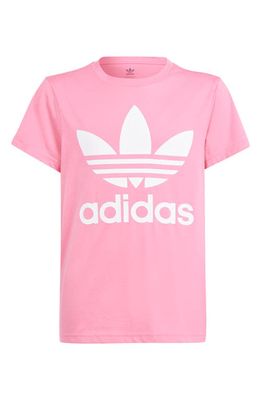 adidas Kids' Lifestyle Trefoil Graphic T-Shirt in Pink Fusion