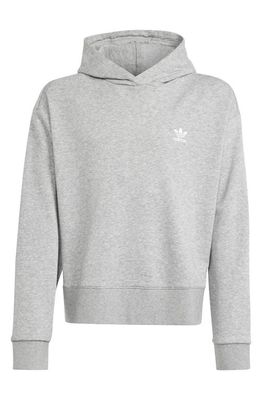 adidas Kids' Lifestyle Trefoil Logo Embroidered Hoodie in Medium Grey Heather