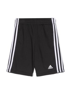 adidas Kids logo-embroidered cotton track shorts - Black