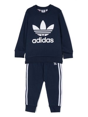 adidas Kids logo-print stripe-detail tracksuit - Blue