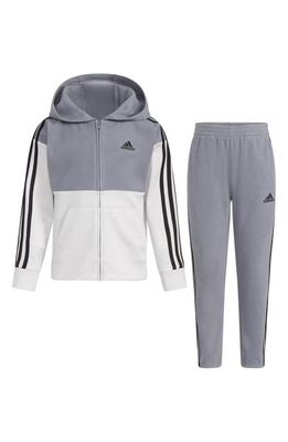 adidas Kids' Microfleece Zip Hoodie & Pants Set in Medium Grey