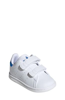 adidas Kids' Primegreen Stan Smith Sneaker in White/White/Bluebird