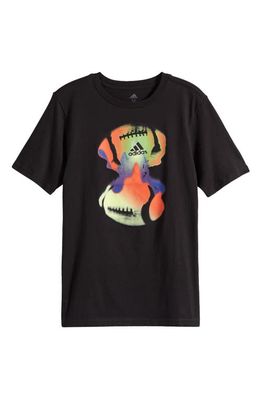 adidas Kids' Quantum Football Graphic T-Shirt in Black/Multi