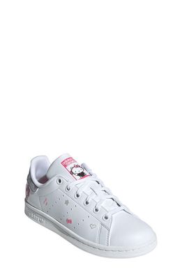 adidas Kids' Stan Smith Low Top Sneaker in White/Core Black/Pink