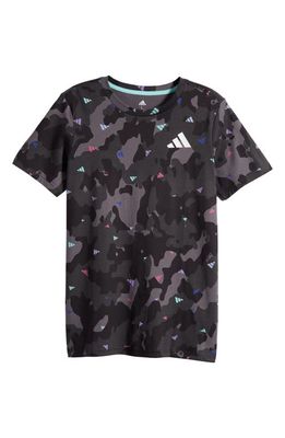 adidas Kids' Strength Camo Print T-Shirt in Black Multi