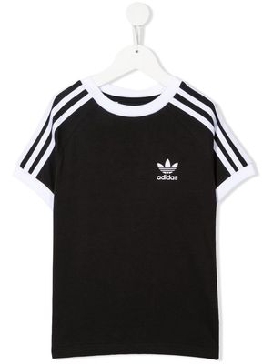 adidas Kids striped short-sleeve T-shirt - Black