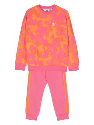 adidas Kids tie-dye jersey tracksuit - Pink