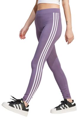 adidas Lifestyle 3-Stripes Leggings in Shadow Violet/White