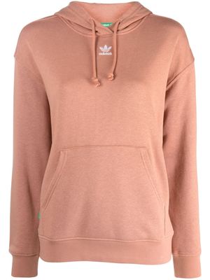 adidas logo-embroidered hoodie - Brown
