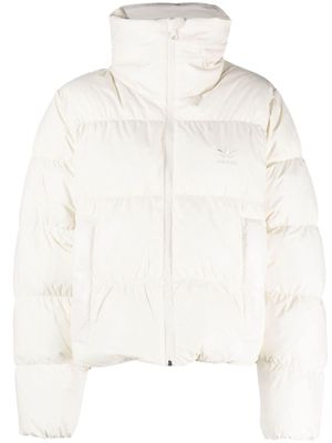 adidas logo-embroidered padded jacket - White