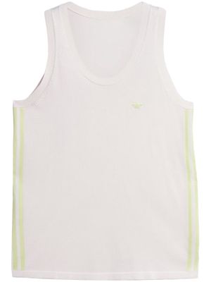 adidas logo-embroidered sleeveless top - White