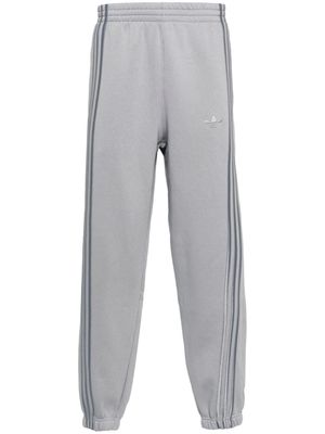 adidas logo-embroidered striped track pants - Grey