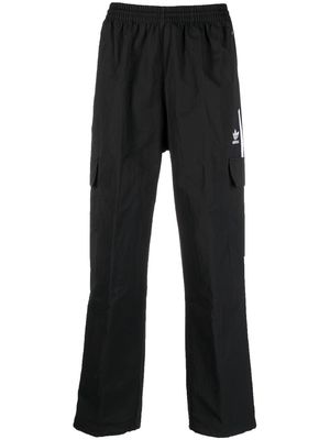 adidas logo-embroidered striped trousers - Black