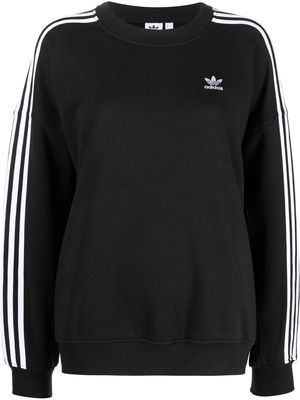 adidas logo-embroidery cotton sweatshirt - Black