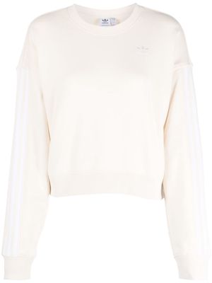 adidas logo-embroidery cotton sweatshirt - Neutrals