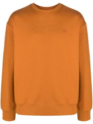 adidas logo-patch crew-neck sweatshirt - Orange