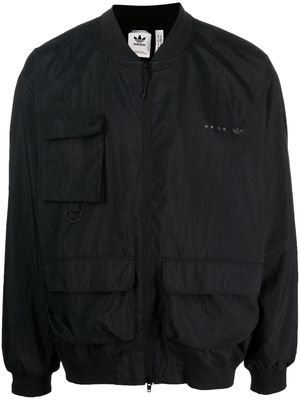 adidas logo-print bomber jacket - Black