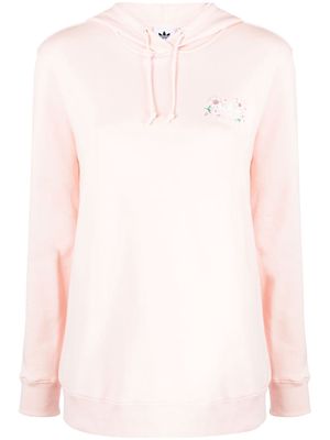 adidas logo-print cotton hoodie - Pink