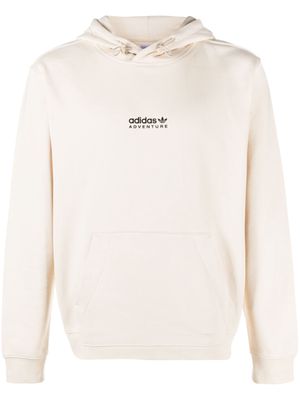 adidas logo-print detail hoodie - Neutrals