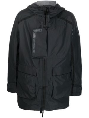 adidas logo-print hooded rain coat - Black