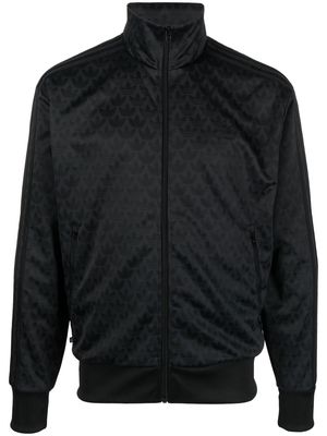 adidas logo-print zip-up jacket - Black
