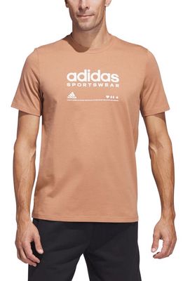 adidas Lounge Cotton Graphic Tee in Clay Strata