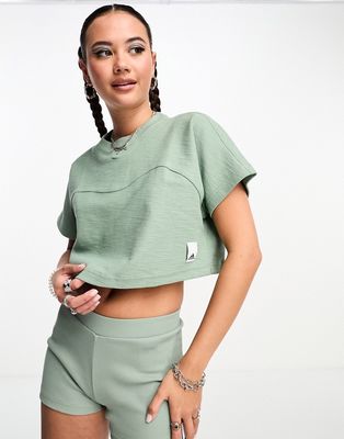 adidas Lounge cropped t-shirt in green